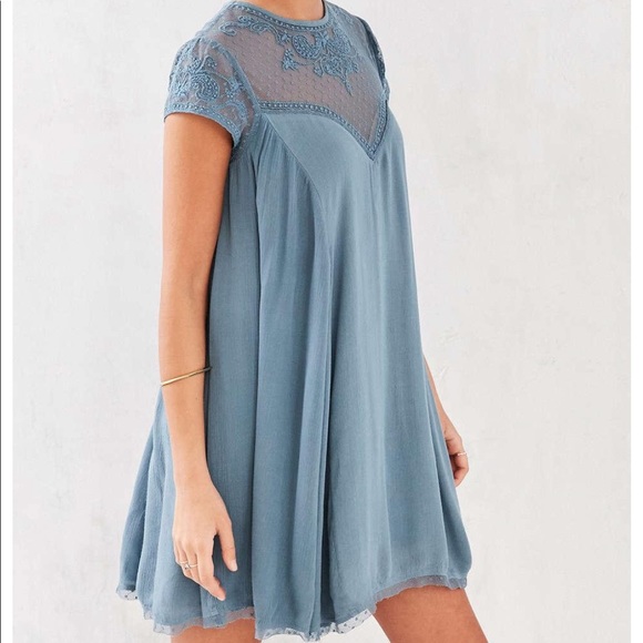 Urban Outfitters Kimchi Blue Lily Embellished Trapeze Dress in Ivory - Picture 4 of 16
